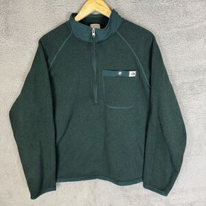North Face Sweater Men's XL Green‎ Fleece Quarter Zip Pullover Outdoor